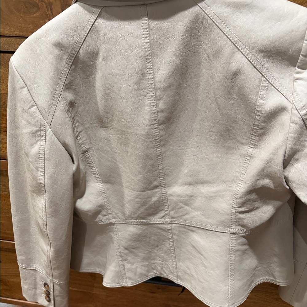 Chico's Cream Button-Front Utility Jacket - Picture 3 of 3